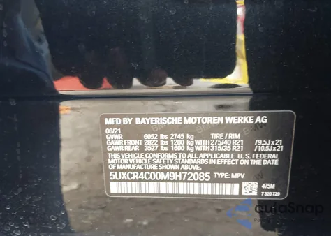 2021 BMW X5 Sdrive40I from USA, damaged, VIN 5UXCR4C00M9H72085